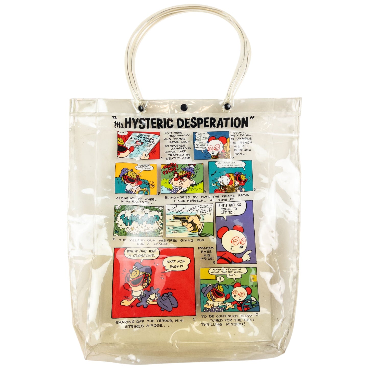 Vintage Hysteric Glamour Comic Print Clear Tote Shoulder Bag