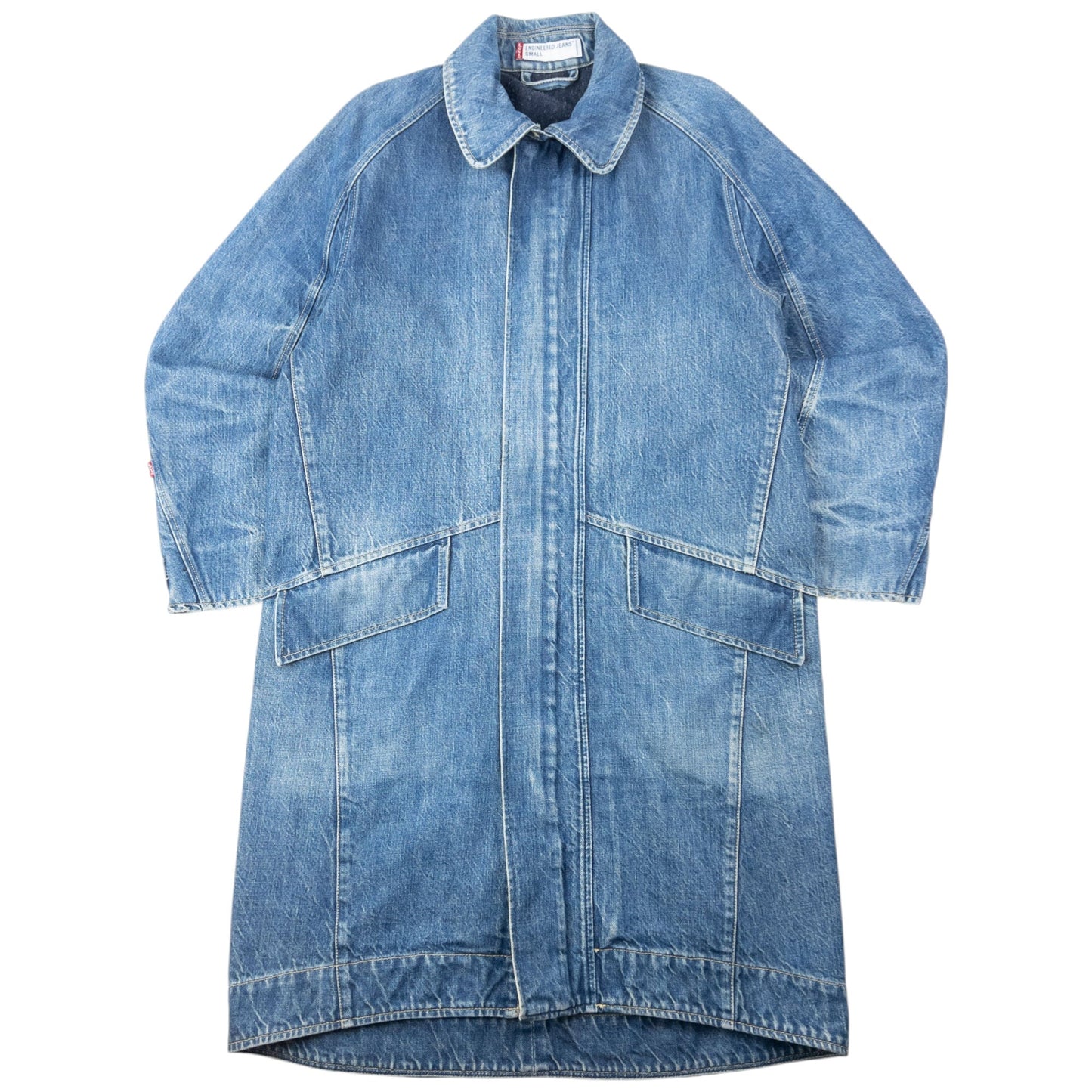 Vintage 2000s Levi's Engineered Garments Denim Trench Jacket Size M | Medium, Blue
