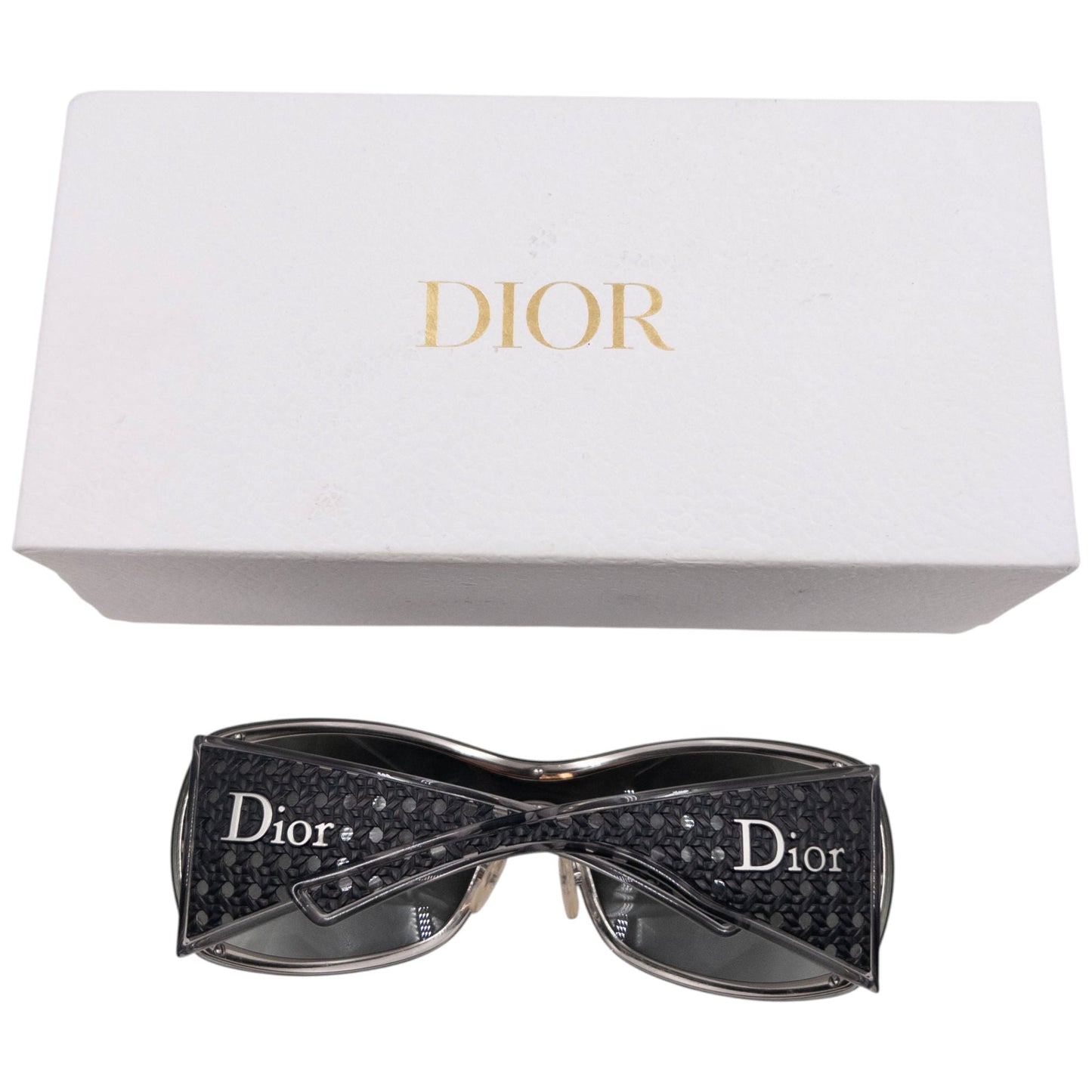 Vintage 2000s Dior Quadrille Shield Sunglasses | O/S, Black