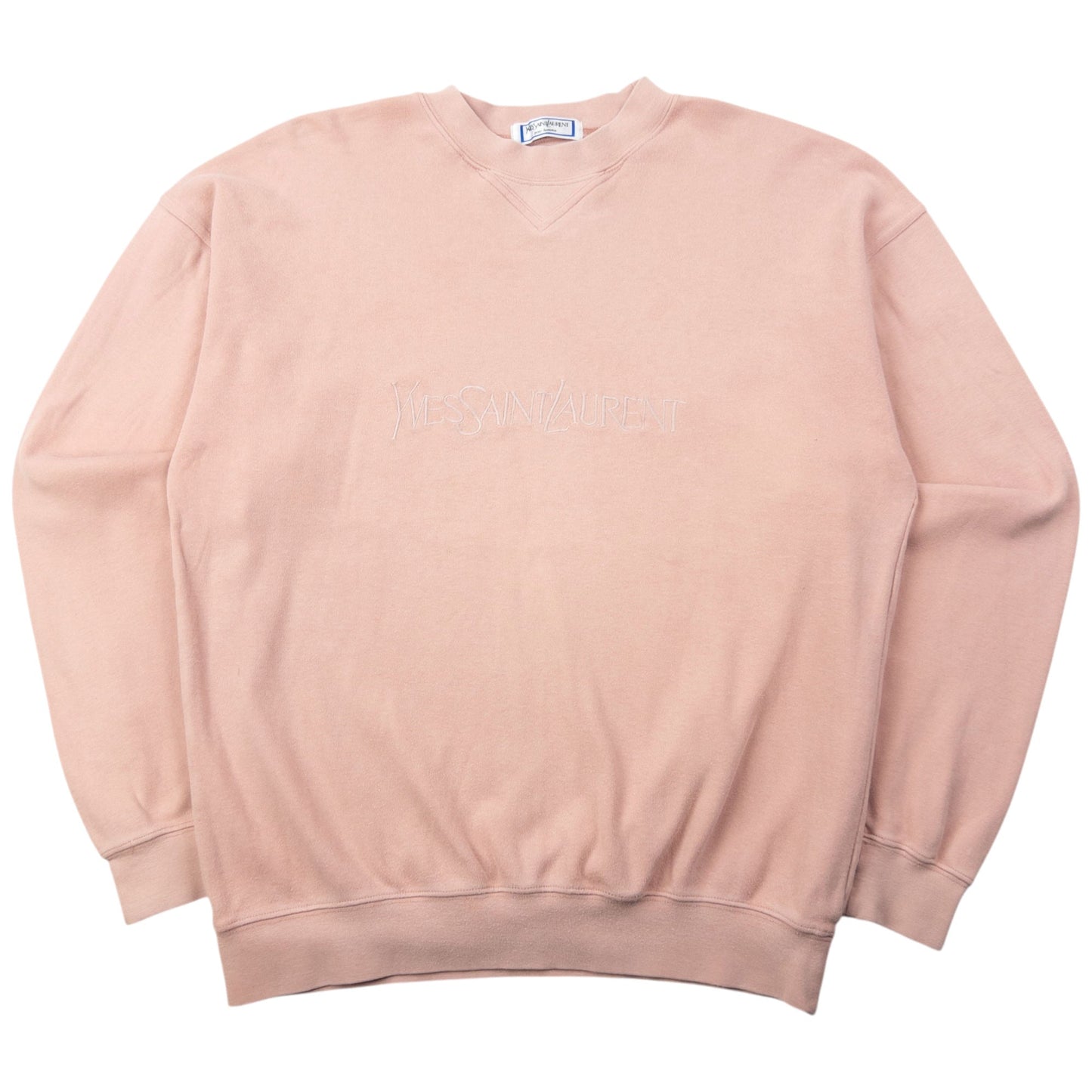 Vintage 80s YSL Yves Saint Laurent Embroidered Sweatshirt Size M | Medium, Pink