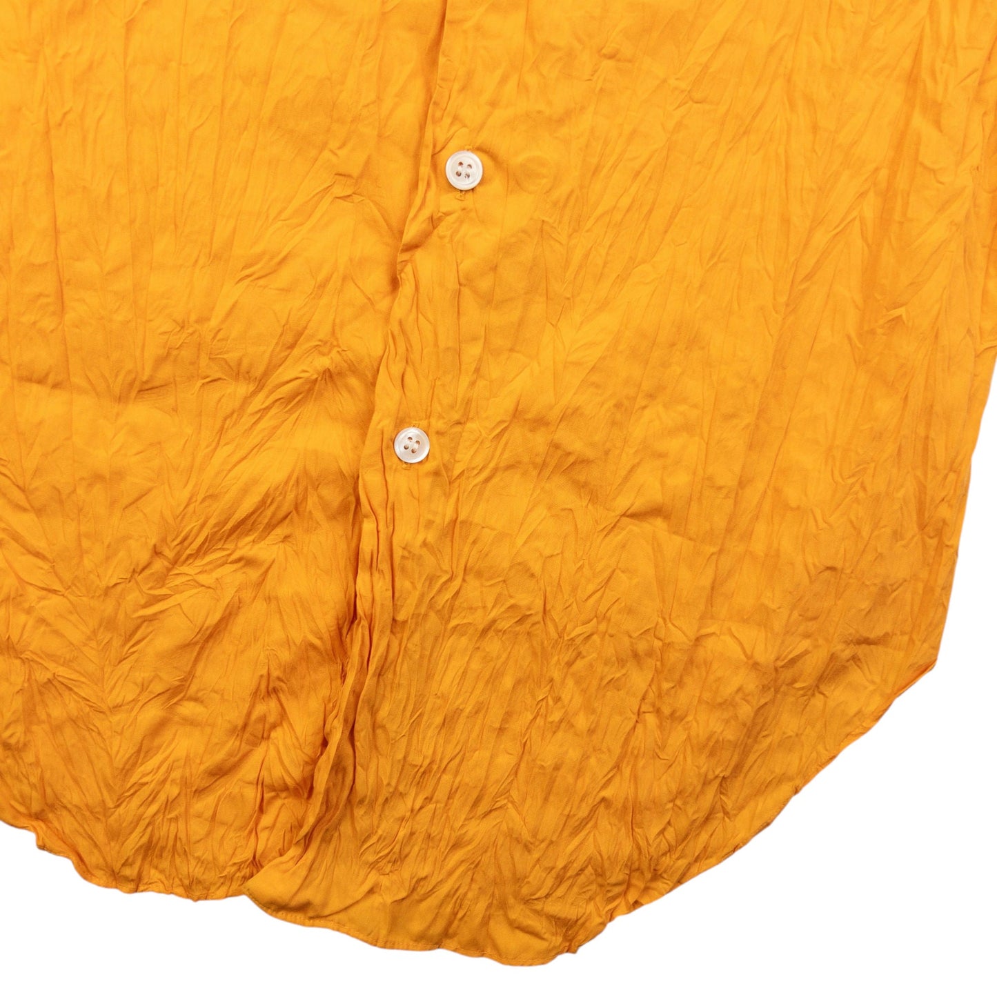 Vintage 2000s Issey Miyake Long Sleeve Button Up Crinkle Shirt Size S | Small, Orange