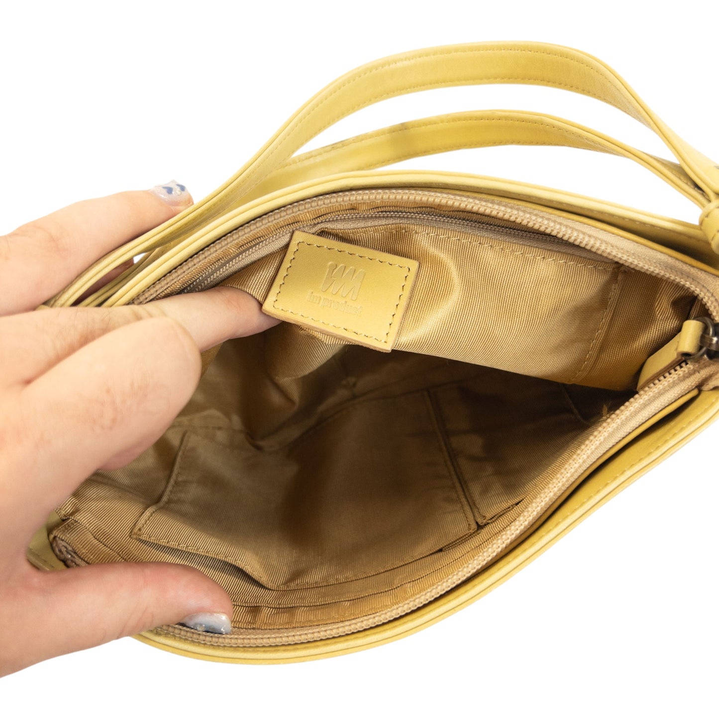 Vintage 90s Issey Miyake Leather Shoulder Bag | O/S, Yellow