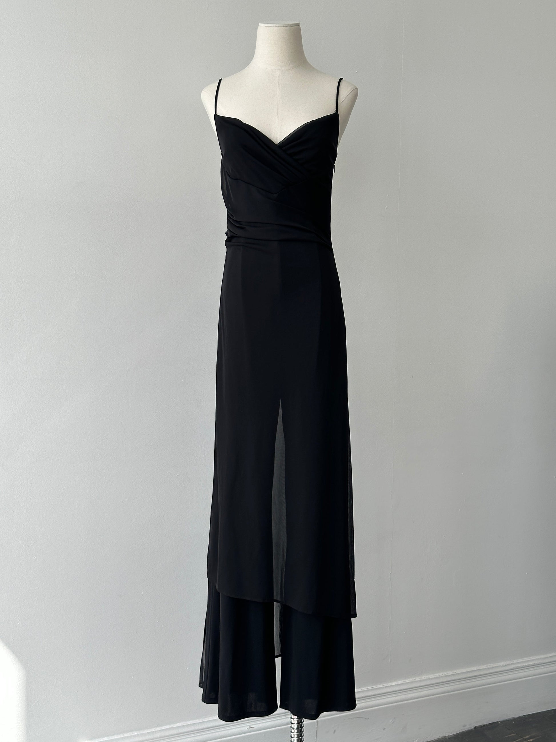 French Vintage 1990s Sheer Overlay Jumpsuit - S