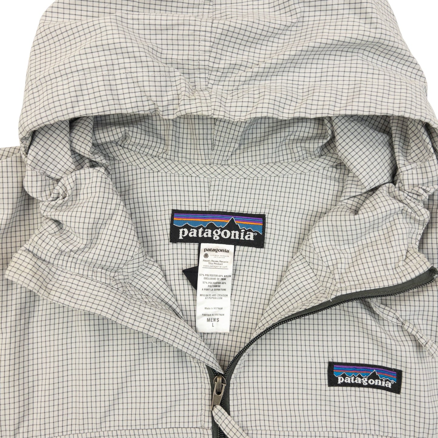 Vintage 2000s Patagonia Checkered Lightweight Jacket Size L | Large, Grey