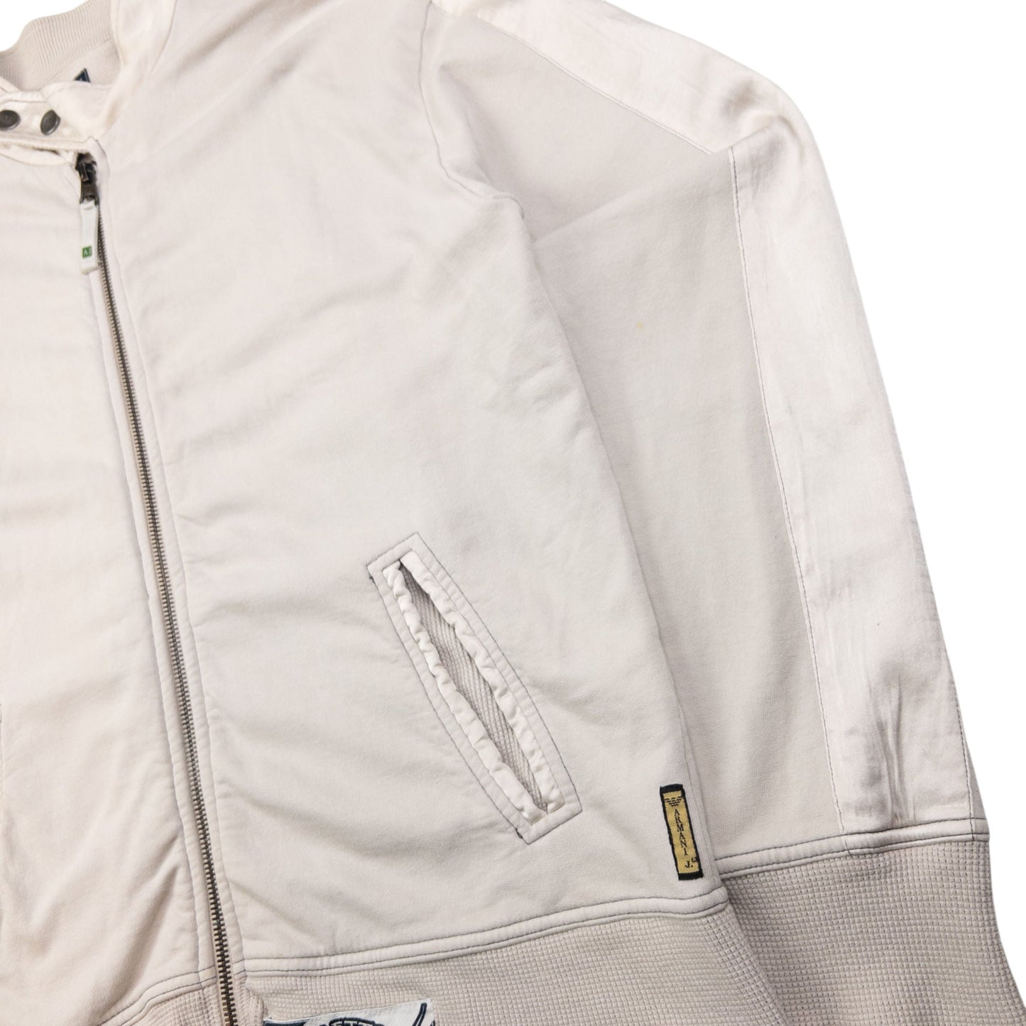 Vintage Armani Jeans Embroidered Zip Up Sweatshirt Size M