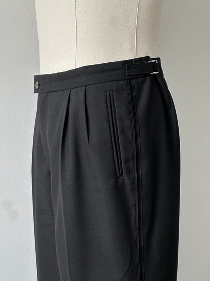 Vintage 1990s Wool Pleated Tuxedo Trousers - W34-38