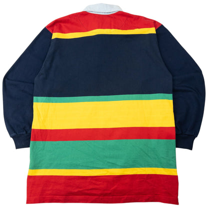 Vintage 90s Burberry Striped Long Sleeve Polo Shirt Size M | Medium, Red