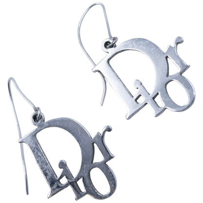 Vintage Dior Silver Logo Earrings