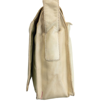 Vintage 2000s Prada Leather Crossbody Bag | O/S, Cream