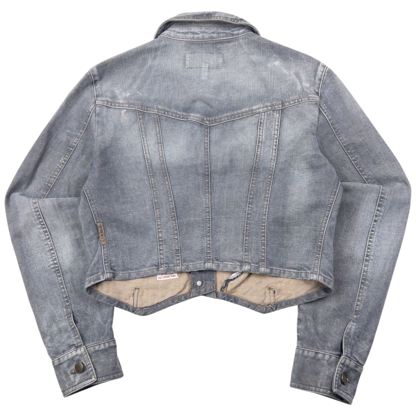 Vintage 2000s Armani Jeans Cropped Denim Jacket Womens Size M