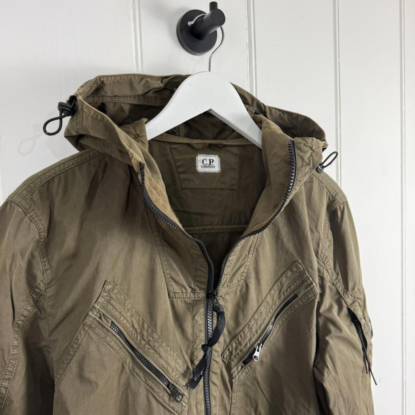 CP Company Cotton Canvas Jacket Olive (L) | Large, Olive
