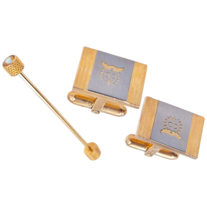 Vintage Dior Cuff Links & Tie Pin Set | O/S, Multicoloured