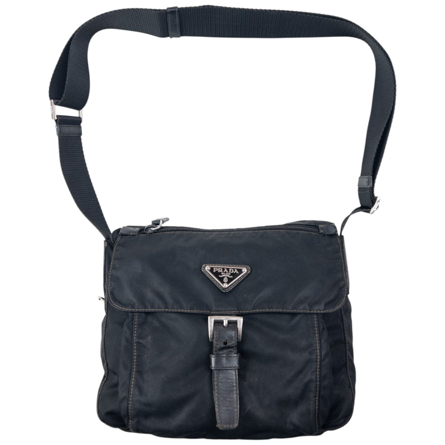 Vintage 2000s Prada Crossbody Bag | O/S, Black