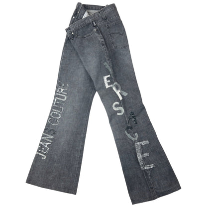 Vintage 2000s Versace Jeans Couture Embroidered Denim Jeans Womens Size W29 | W29, Grey