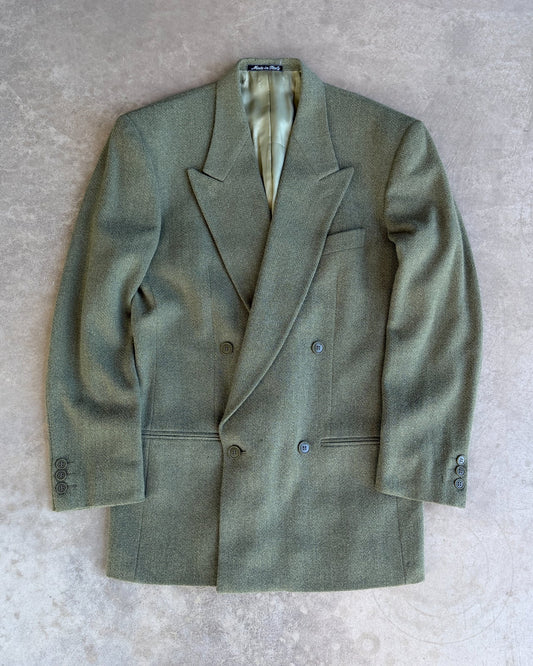 Emporio Armani Wool Nylon Blend Blazer – M-on a concrete background