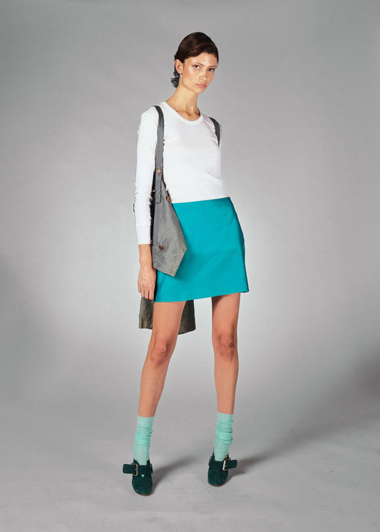 Marni Turquoise A-Line Mini Skirt