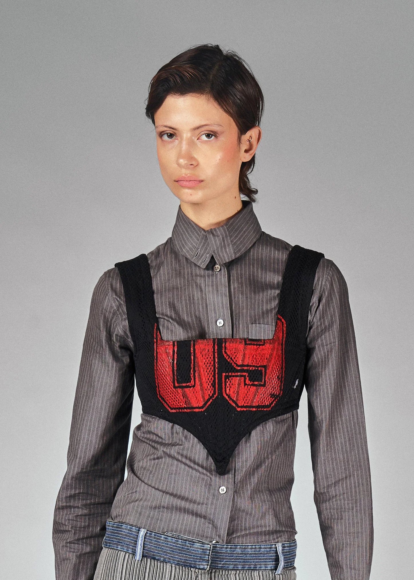 Jean Paul Gaultier Black Mesh Corset Vest