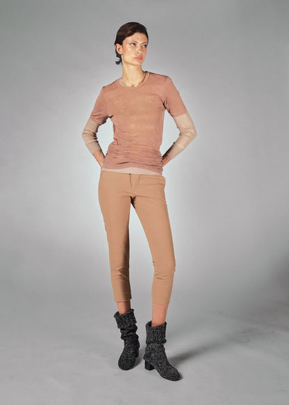 Helmut Lang Beige Cropped Tapered Trousers