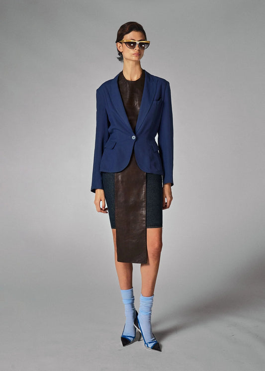 Alaia Blue Tailored Cotton Blazer
