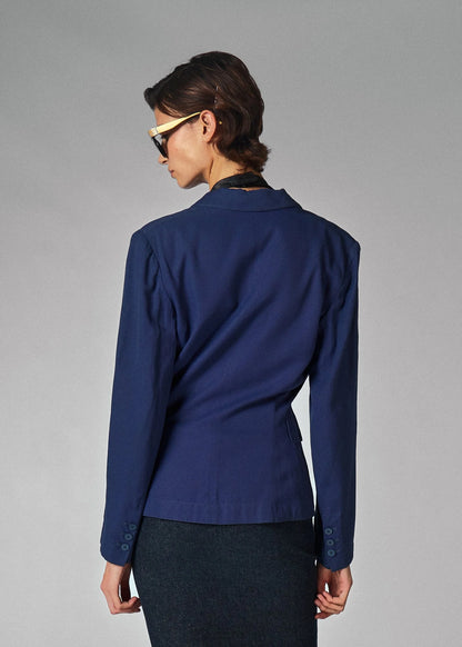 Alaia Blue Tailored Cotton Blazer