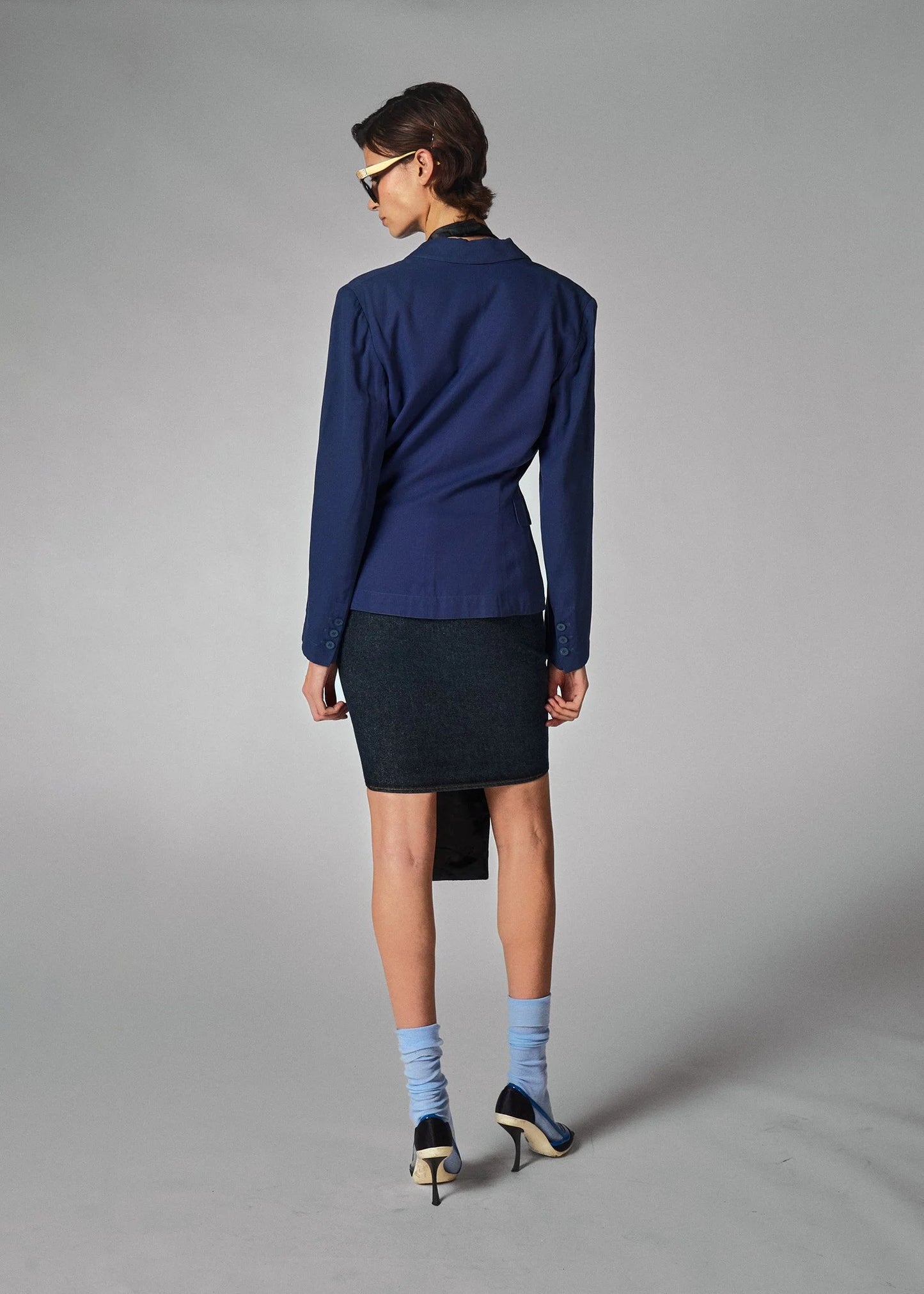 Alaia Blue Tailored Cotton Blazer