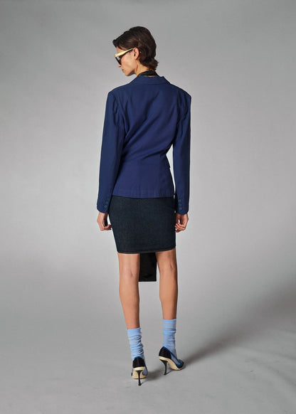 Alaia Blue Tailored Cotton Blazer