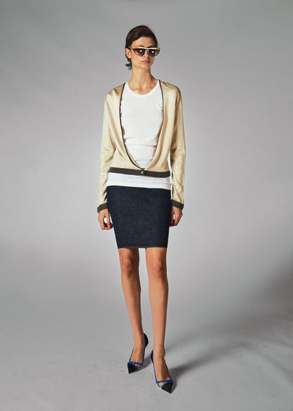 Chanel Acetate 2000 Subtle Sparkling Gold Cardigan