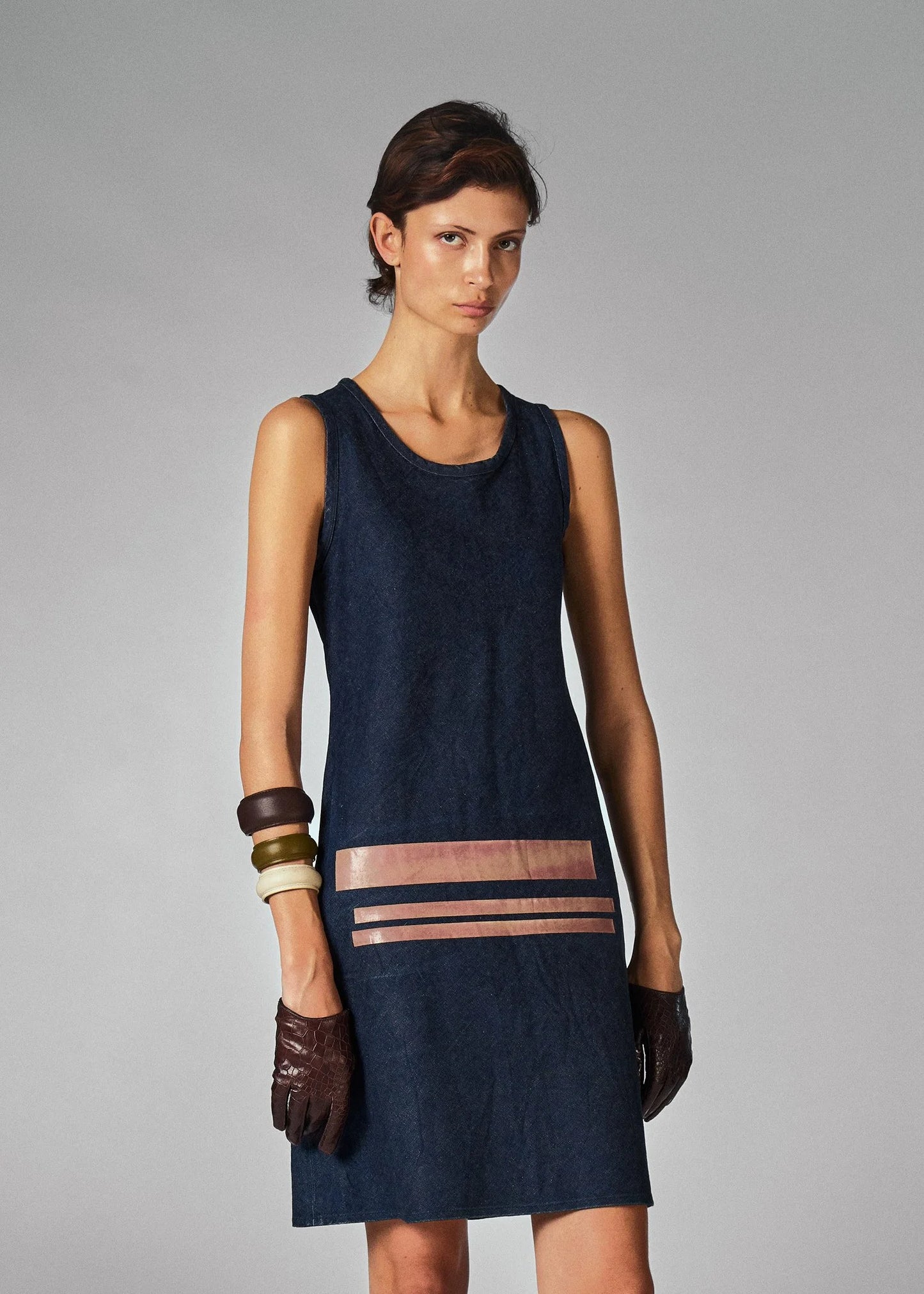 Helmut Lang Cotton Denim midi dress