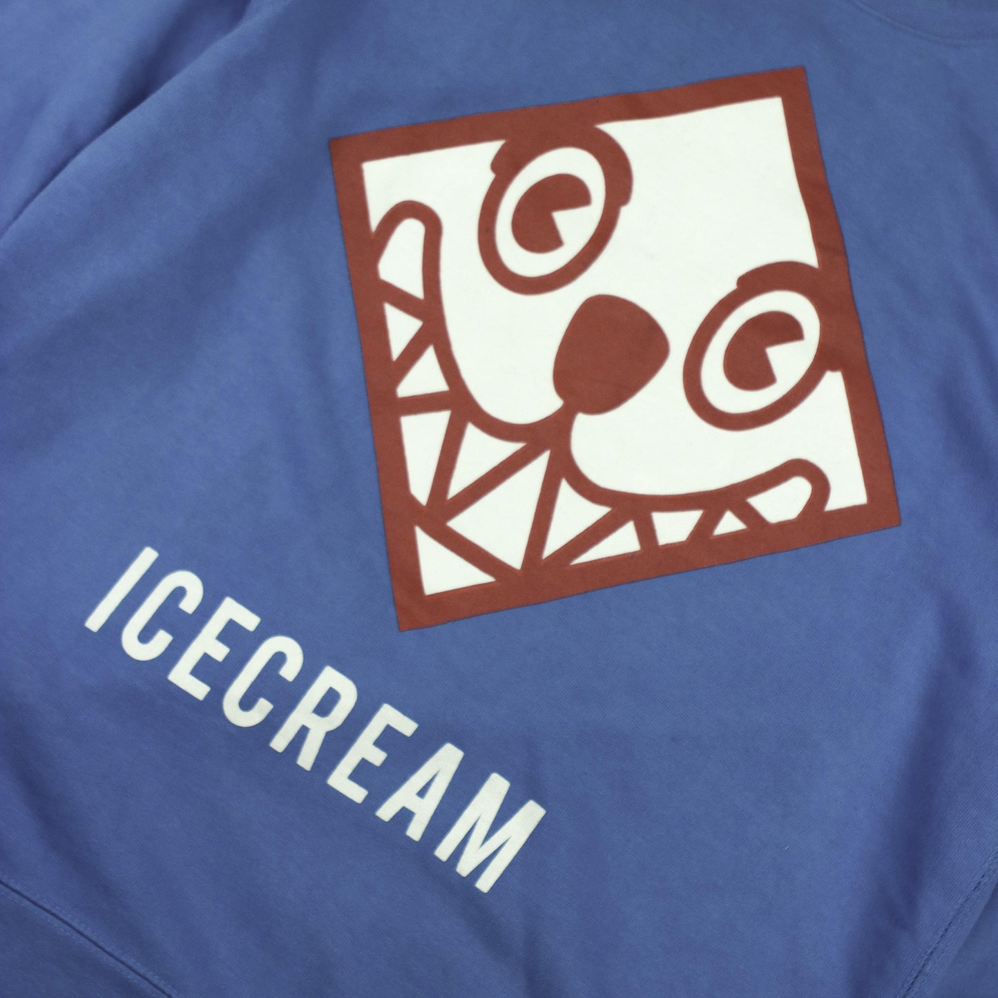 ICE CREAM RUNNING DOG FACE SWEATER  (M)