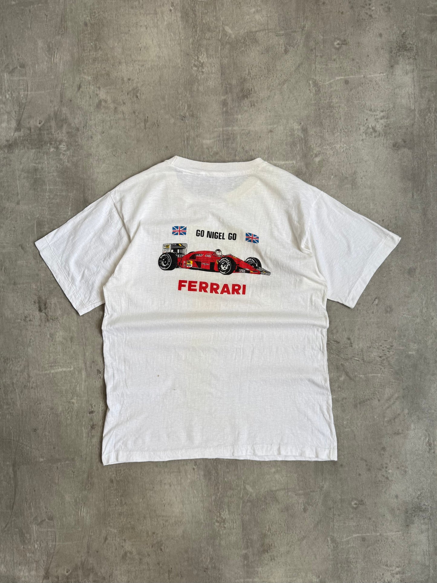 90s Ferrari 'Alain Prost vs Nigel Mansell' F1 Single Stich Icon Tee
