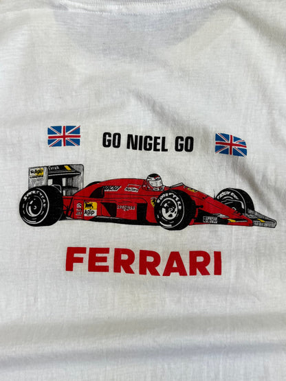 90s Ferrari 'Alain Prost vs Nigel Mansell' F1 Single Stich Icon Tee
