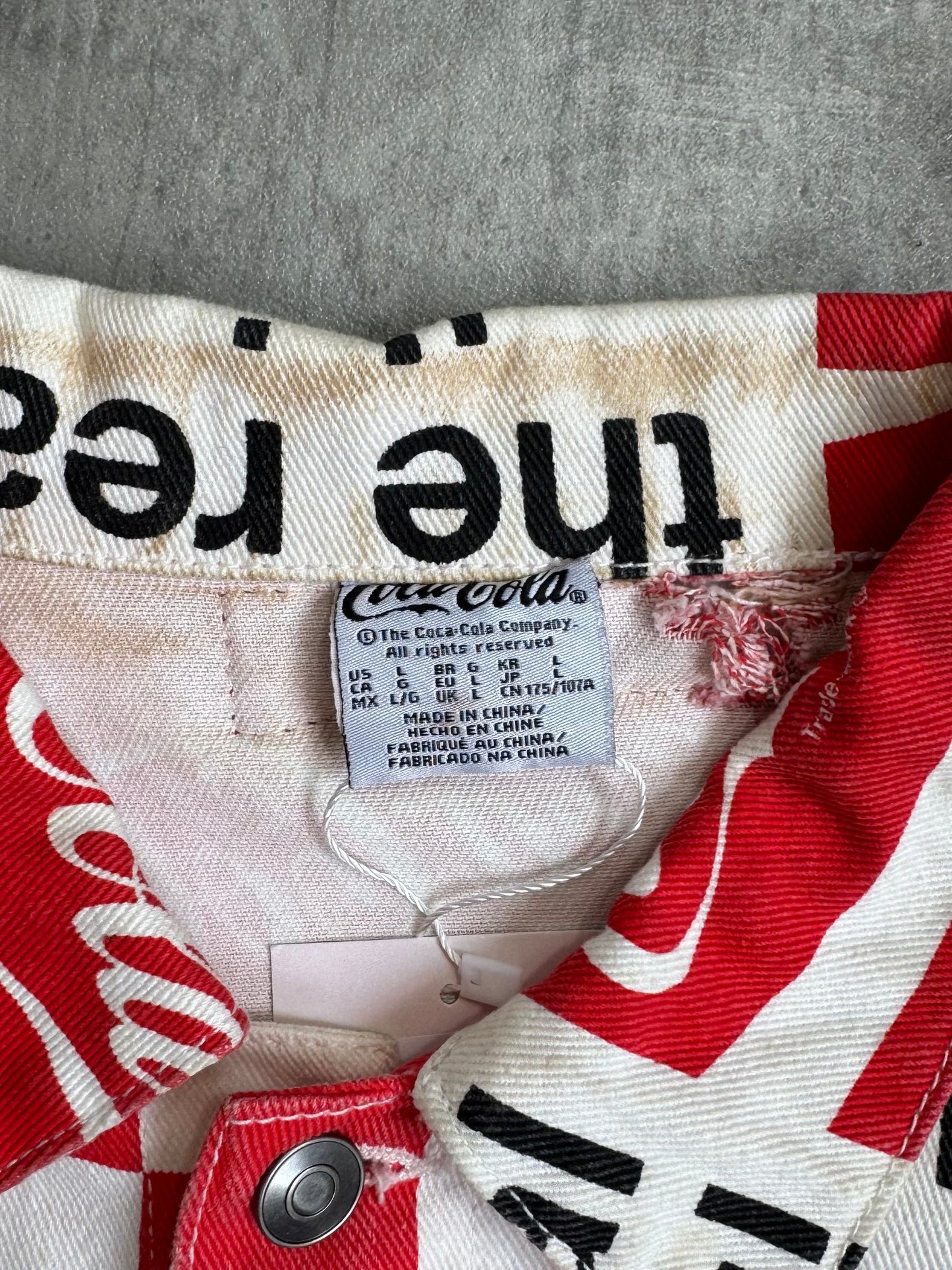 Vintage Coca Cola Allover Print Denim Jacket