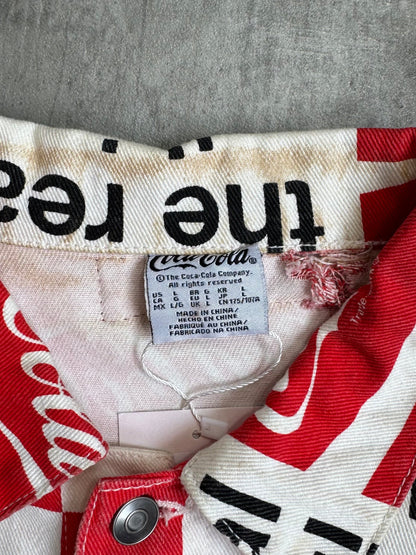 Vintage Coca Cola Allover Print Denim Jacket