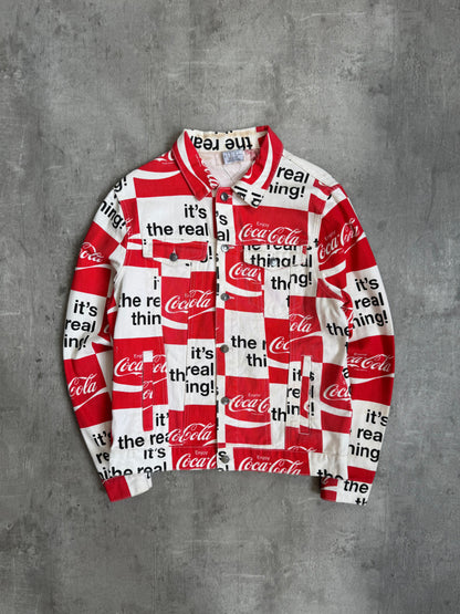 Vintage Coca Cola Allover Print Denim Jacket