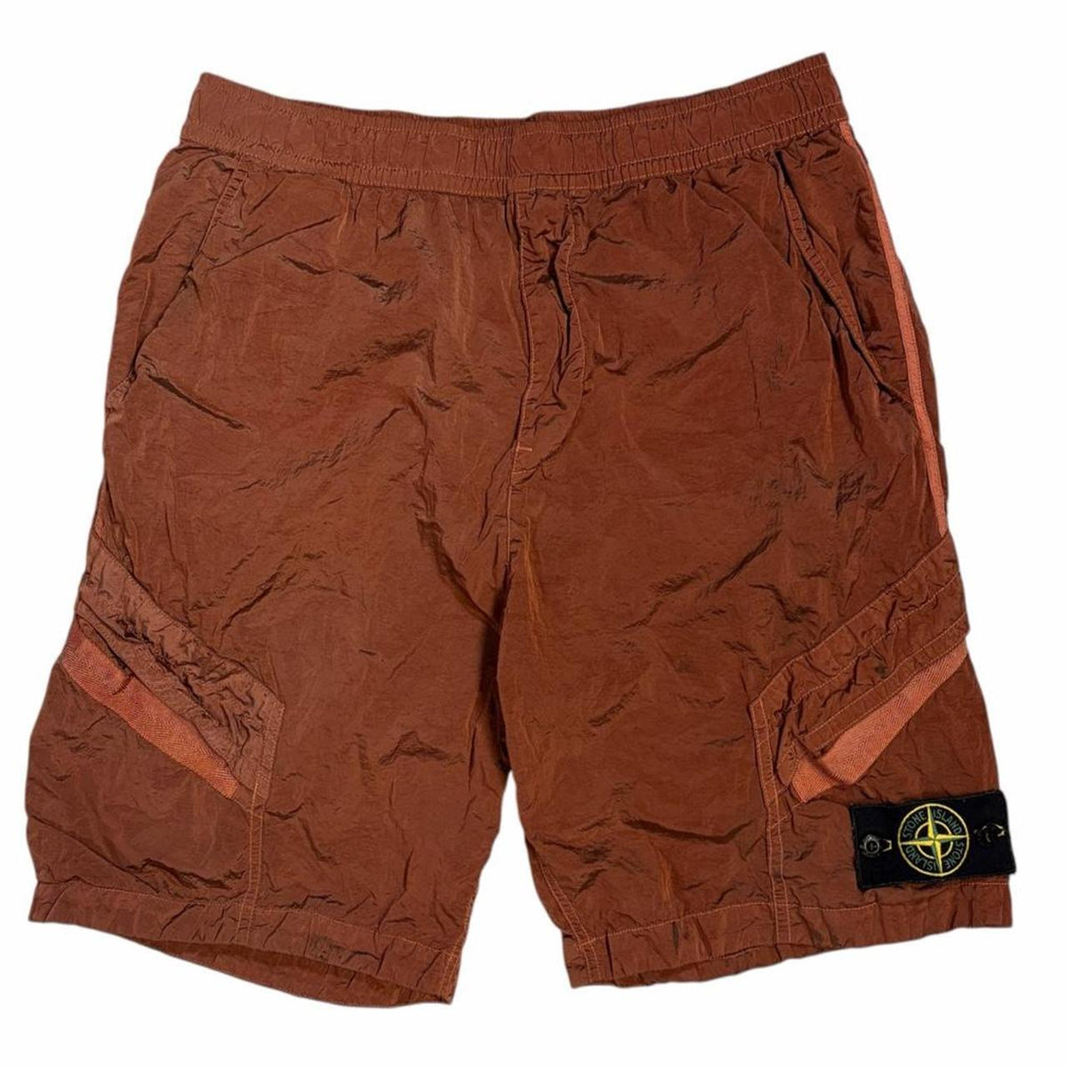 Stone island nylon metal rush orange cargo shorts (W32) | O/S, Orange