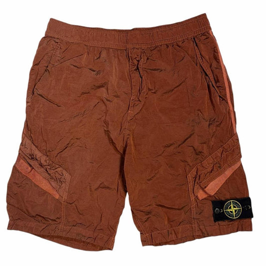 Stone island nylon metal rush orange cargo shorts (W32) | O/S, Orange
