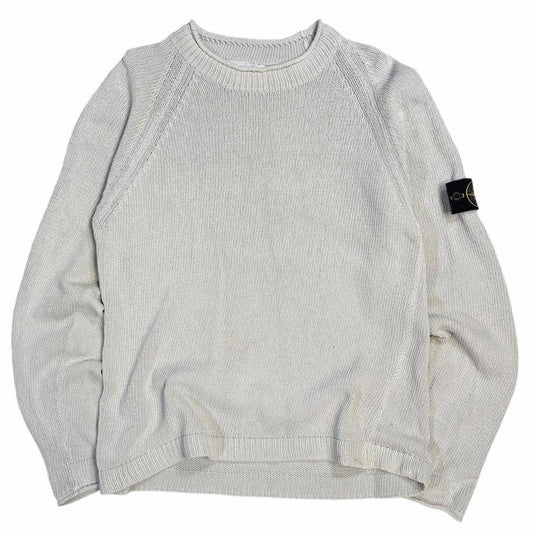 Stone island SS 2002 knitted pullover sweatshirt (M) | Medium, Light Grey