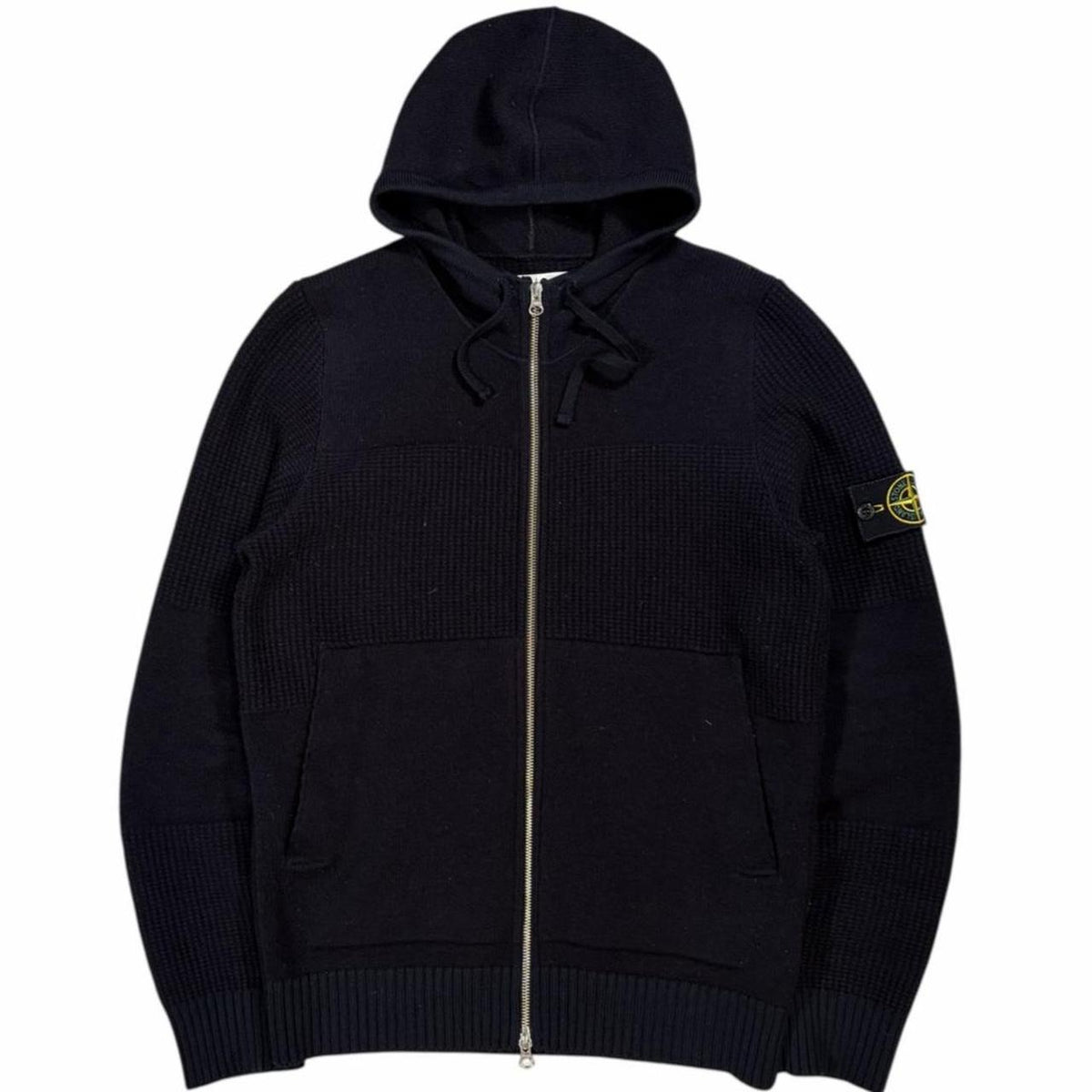 Stone island thick knitted zip up hoodie (M) | Medium, Navy