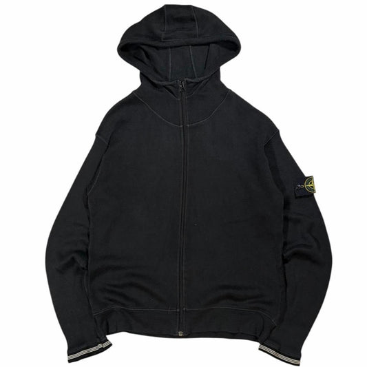 Stone island AW 2005 knit zip up hoodie (M) | Medium, Black