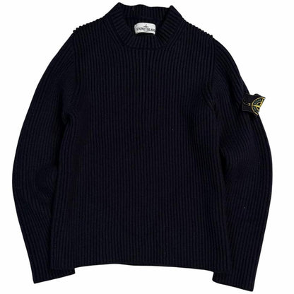 Stone island heavyweight knit pullover sweatshirt (XS) | XS, Navy