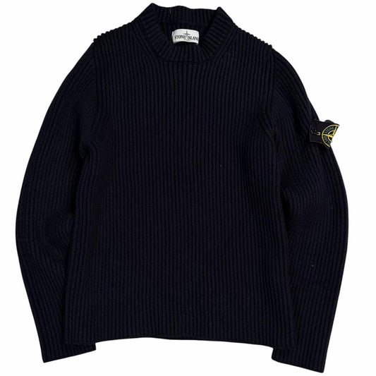 Stone island heavyweight knit pullover sweatshirt (XS) | XS, Navy