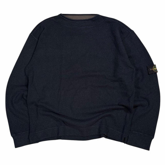 Stone island AW 2003 heavyweight knit sweatshirt (XL) | XL, Black