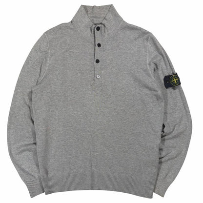Stone island grey quarter zip sweatshirt (M) | Medium, Grey