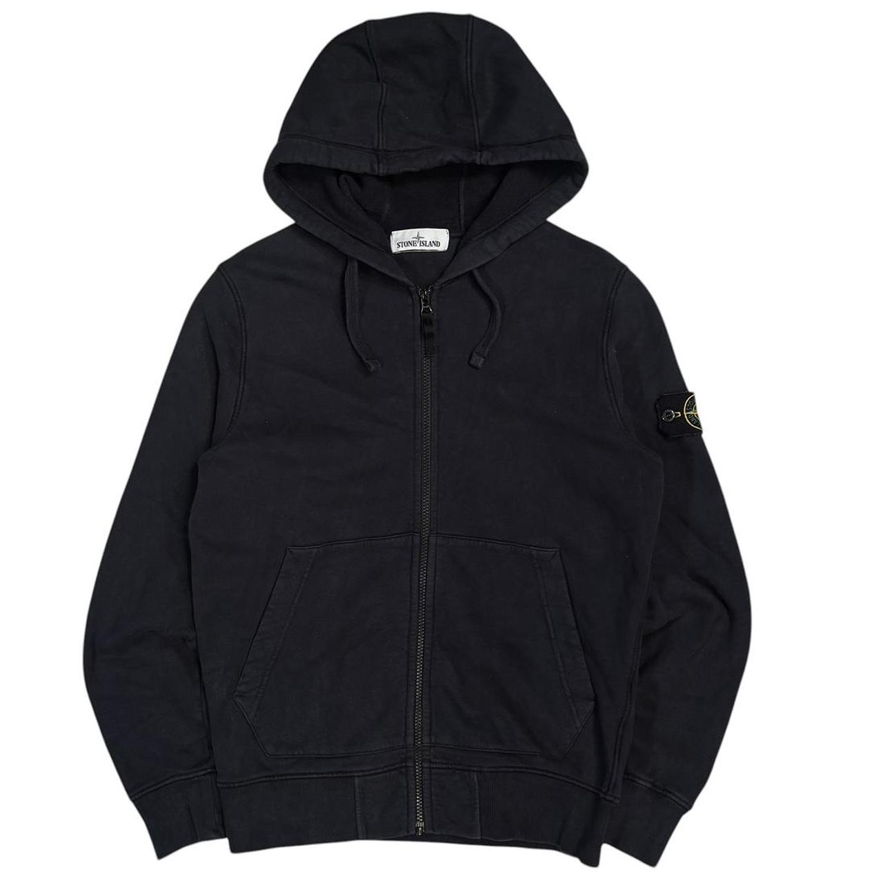 Stone island navy zip up hoodie (S) | Small, Navy
