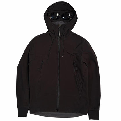 CP Company black soft shell goggle jacket (S) | Small, Black
