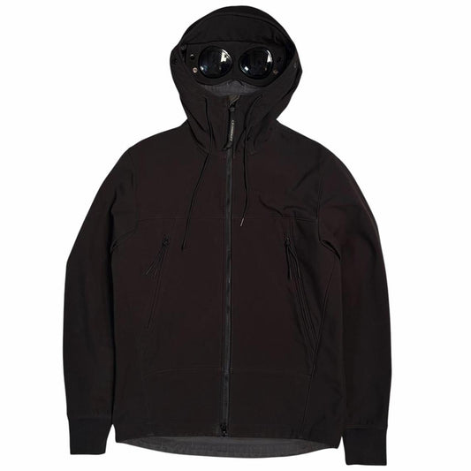 CP Company black soft shell goggle jacket (S) | Small, Black