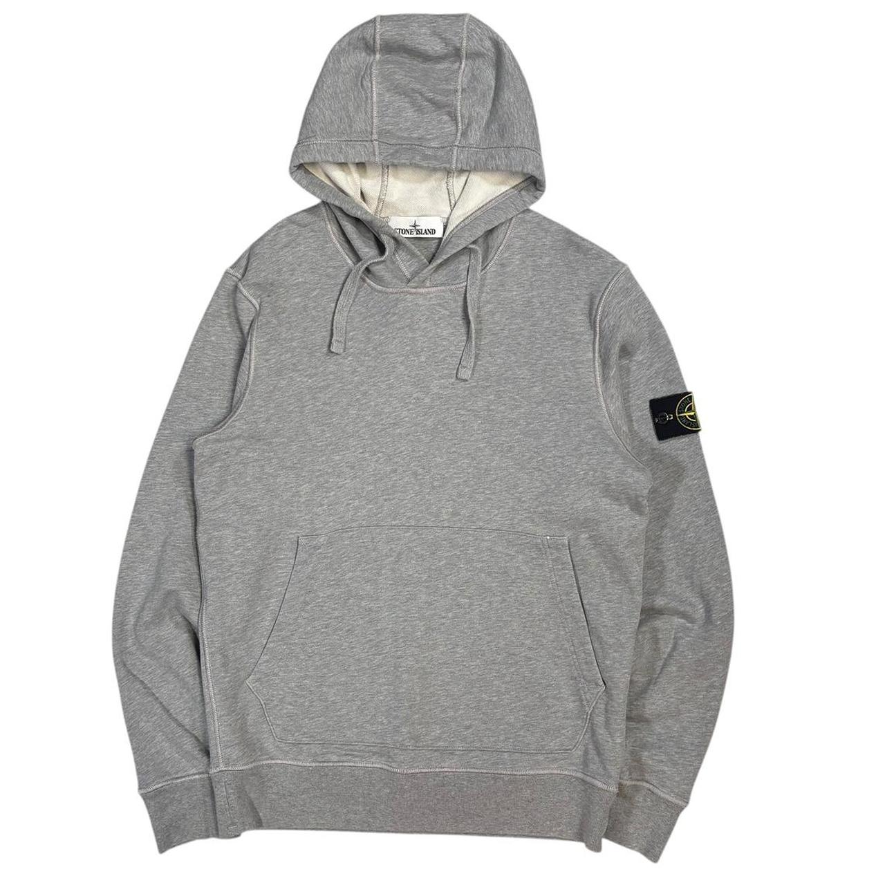 Stone island grey pullover hoodie (M) | Medium, Grey