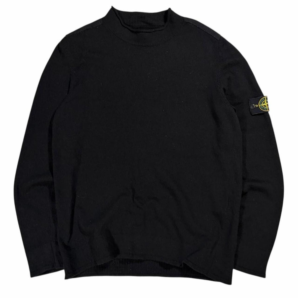 Stone island mock neck knit pullover sweatshirt (XL) | XL, Black