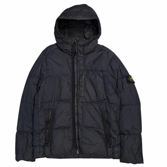 Stone island navy garment dyed crinkle reps NY down puffer jacket (S) | Small, Navy