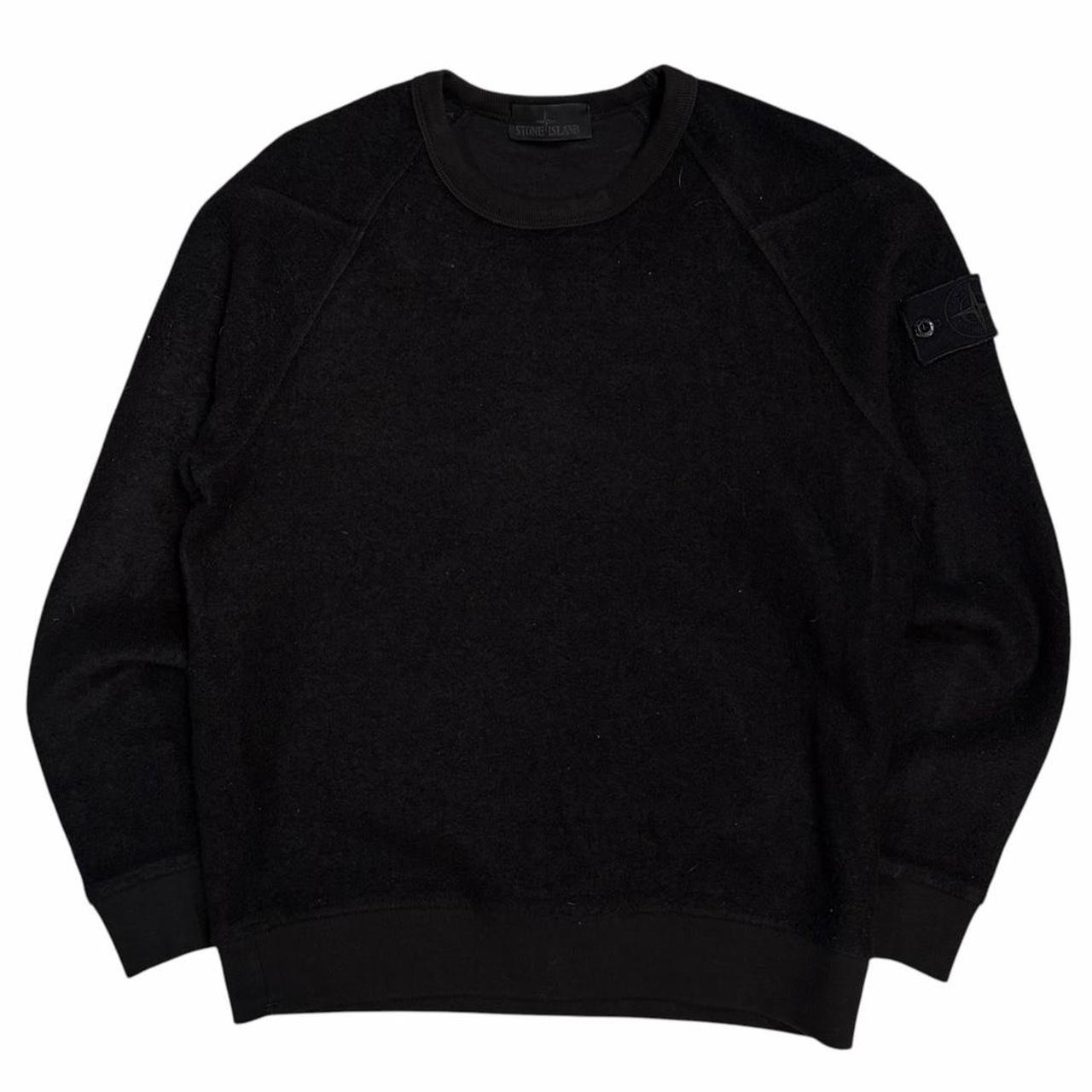 Stone island ghost badge wool sweatshirt (S) | Small, Black